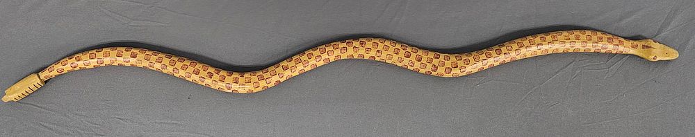 Lot 146C: 1997 R. Poteszuio Signed Folk Art Carved Snake