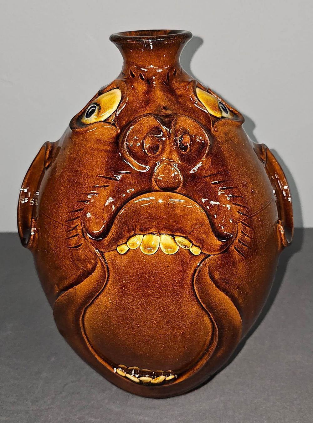 Lot 159: Fine 2003 Roger Corn Folk Pottery Face Jug