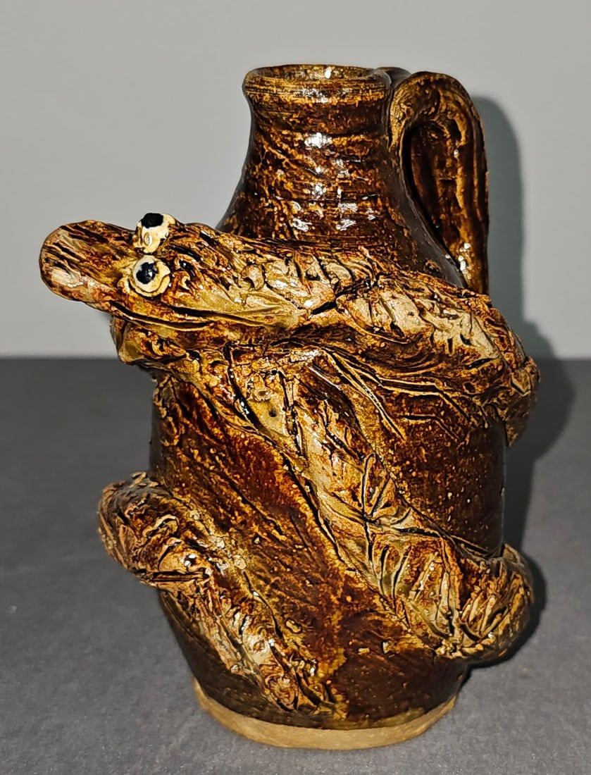 Lot 166: Rare Marie Rogers Folk Pottery Snake Jug