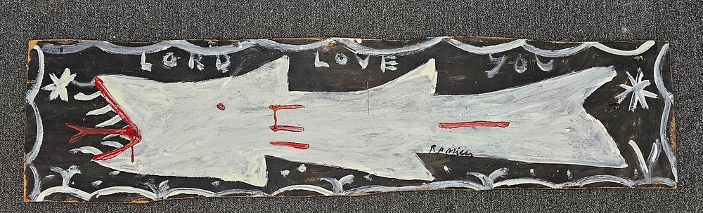Lot 172A: Fine Early RA Miller Shark Folk  Art Painting
