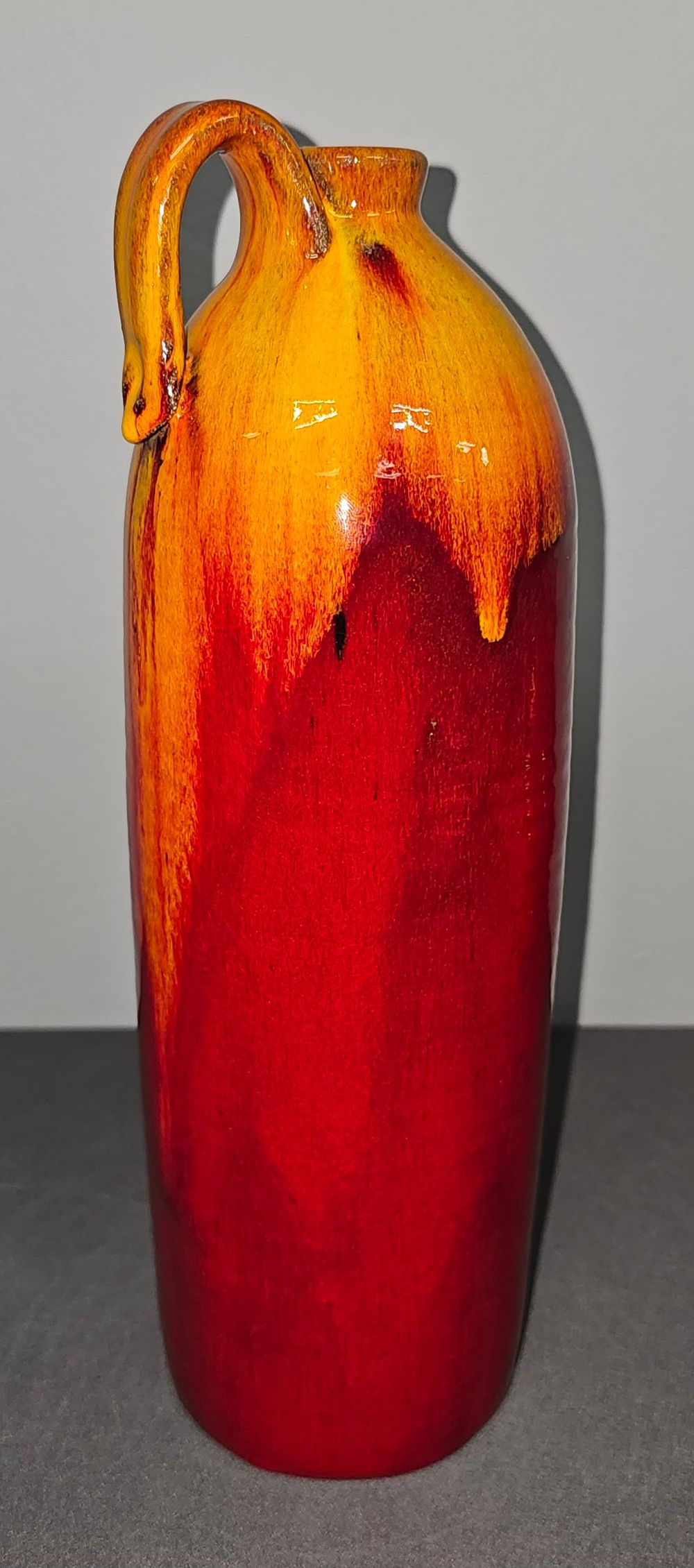 Lot 192: Stunning AV Smith Fire Glaze Bottle Jug