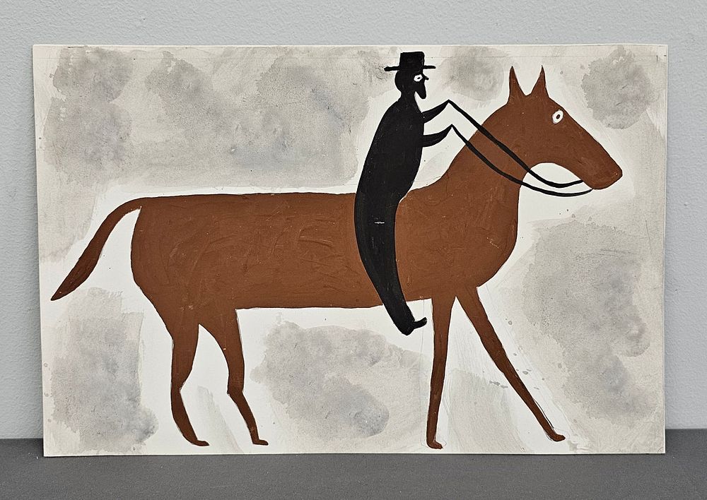 Lot 201B: Circa 2005 Steven Chandler "Bill Traylor" Style Folk Art Painting