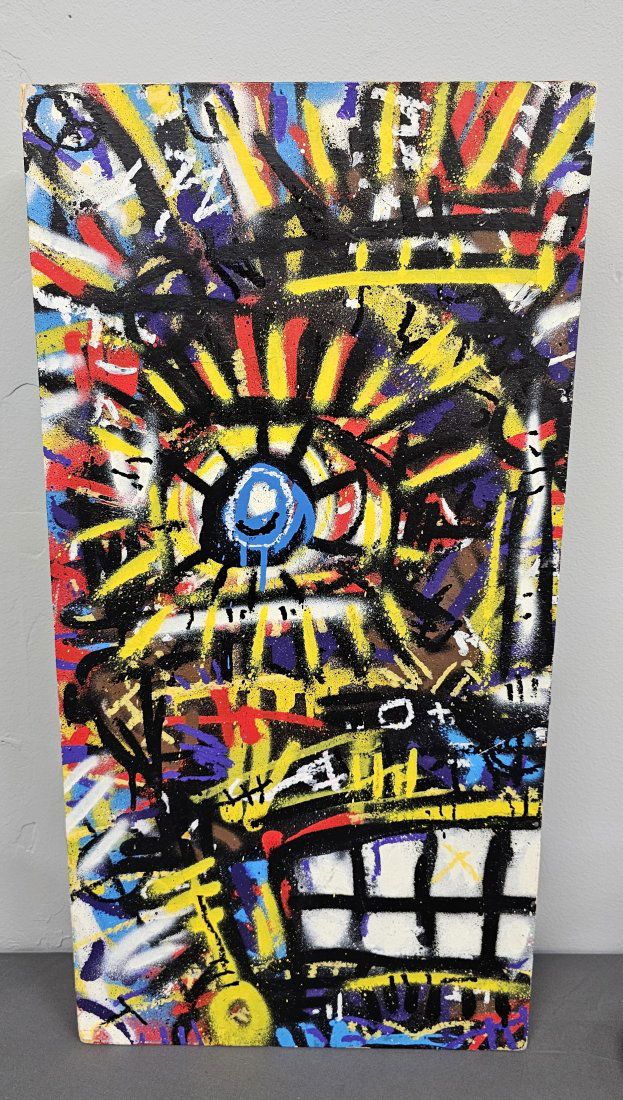 Lot 205F: Chris Hobe Abstract Folk Art Painting