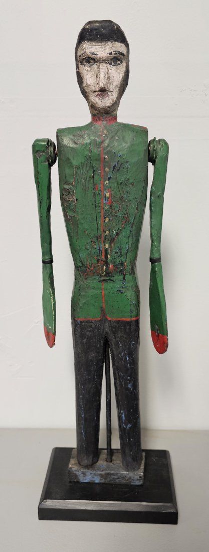 Lot 208C: Outstanding 1930s Whirligig Folk Art Carved Wooden Figure