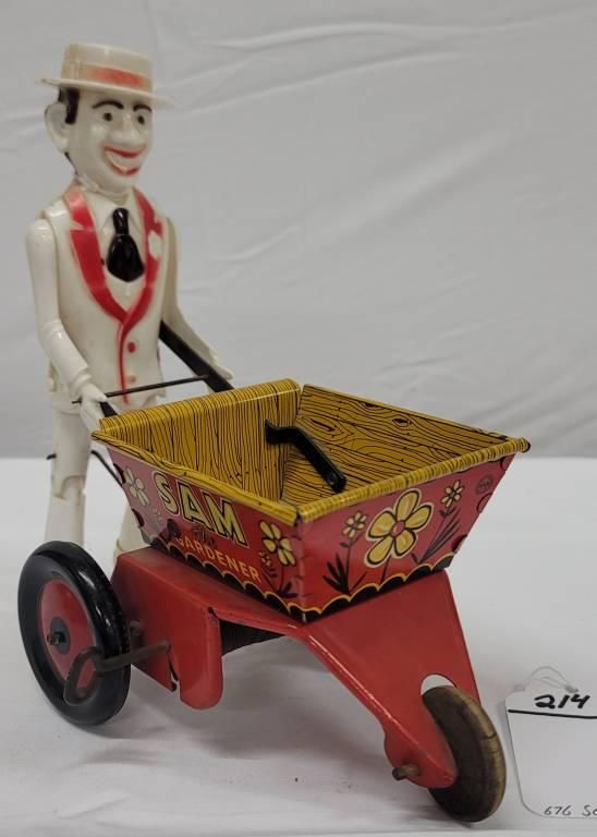 Lot 214: Marx Sam The Gardener Tin Litho Toy