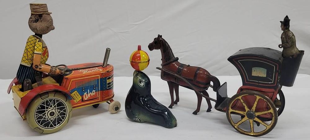 Lot 217: Early German Tin Litho Toy Lot of 3