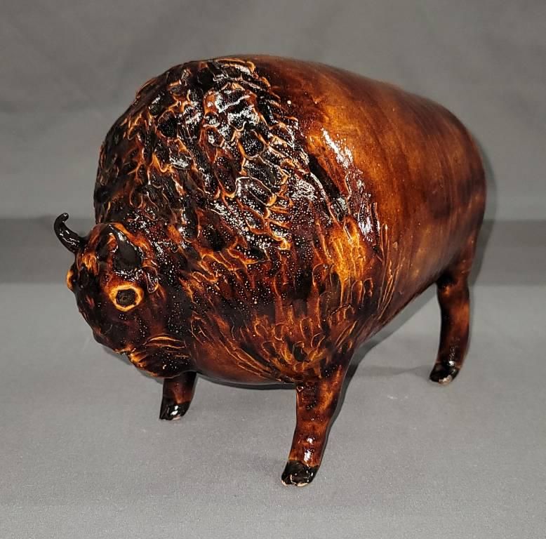 Lot 128: Rare Ram Pottery Claude Miller #1 Bison