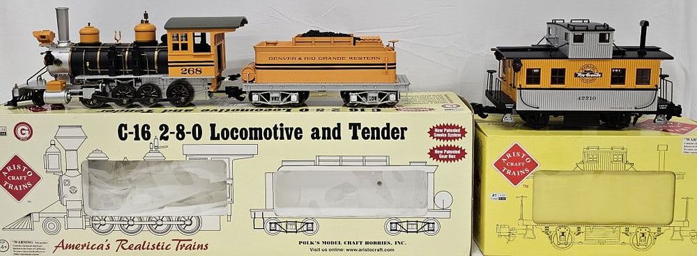 Lot 263: Aristo Craft D&RG G-Scal Locomotive & Tender