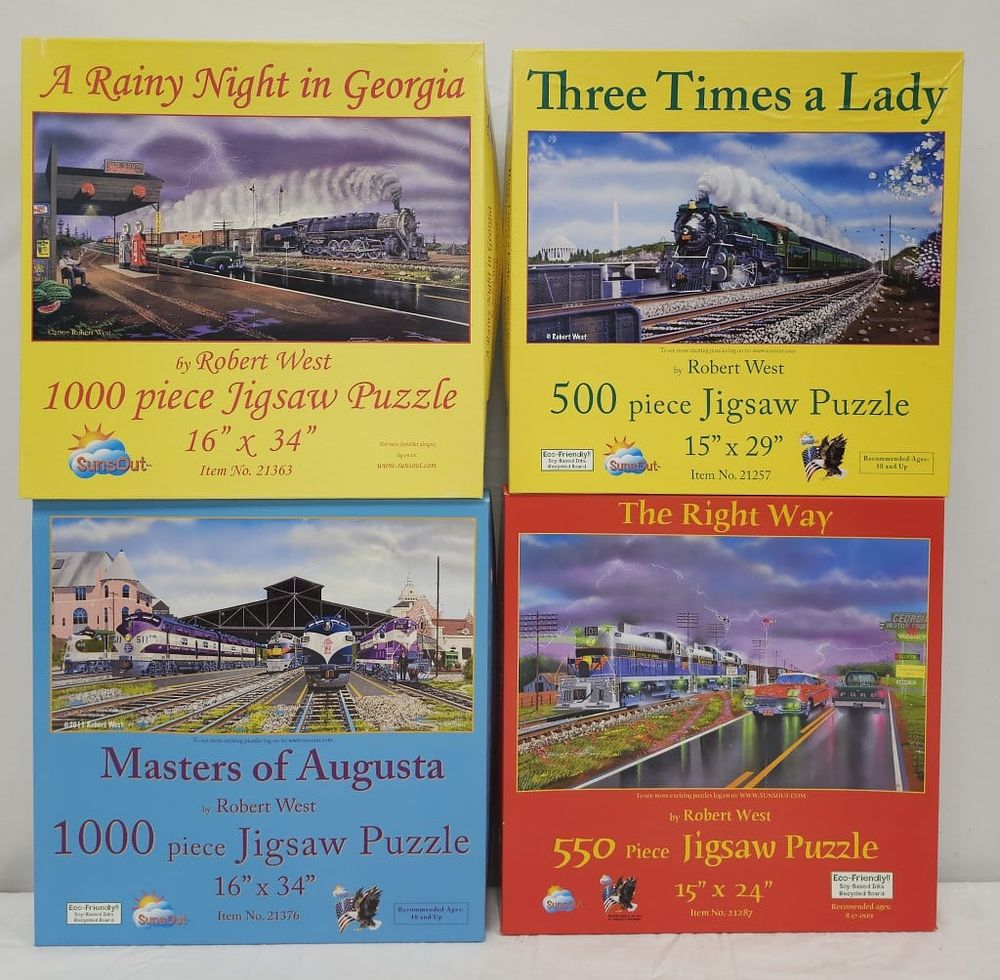 Lot 282: Fine Georgia Railroads, Train Puzzle Lot of Four
