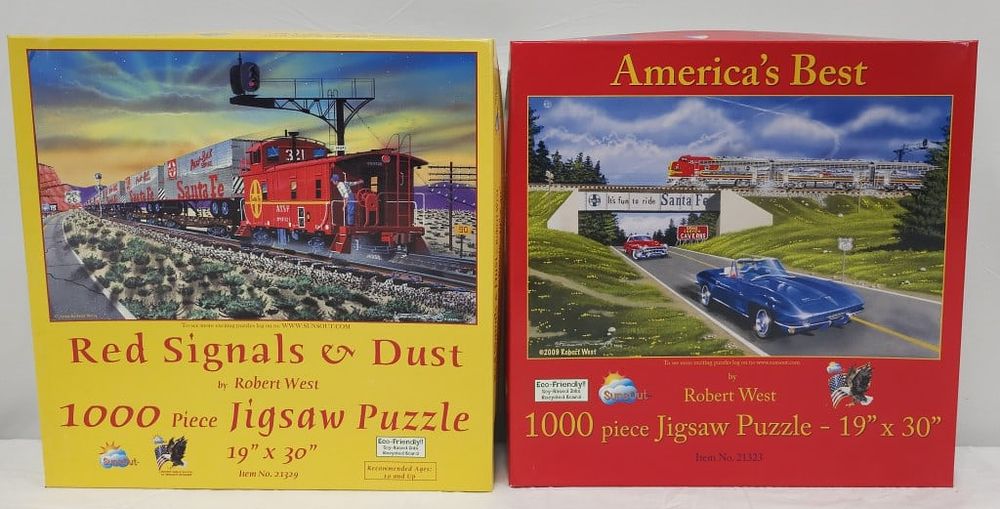 Lot 285: Train Collector Jigsaw Puzzle Lot of 3