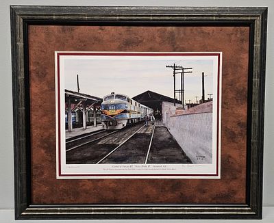 Central of Georgia RY Savannah, Ga Framed Print. Rare and fine Central of Georgia RailYard