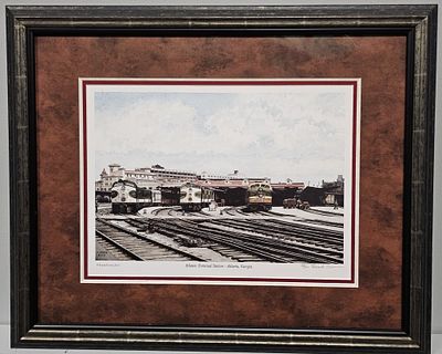 Frank Crowe Atlanta Terminal Station Framed Print. Circa 2010, Artist Signed Frank Crowe Atlanta