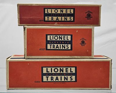 Lionel Post War "Train Box" Lot of 3. Fine Lionel Post War " Train Box" Lot of 3, all are