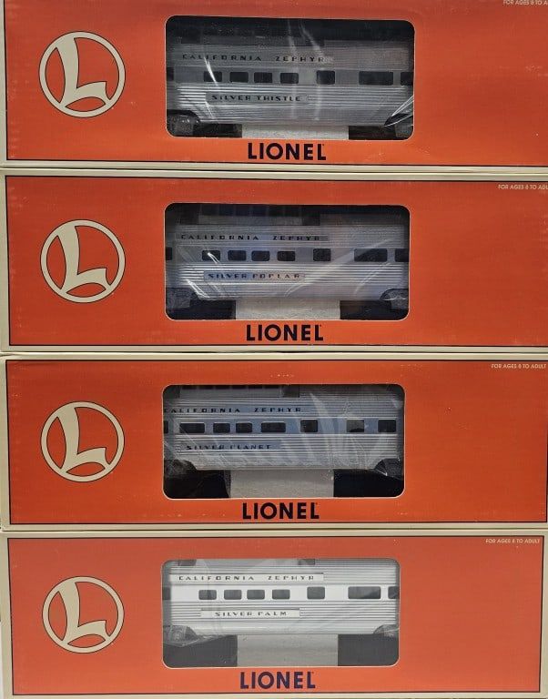 Lot 183: Lionel Western Pacific California Zephyr Alum. 4pk