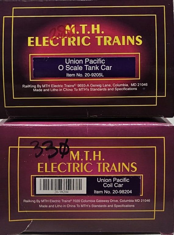Lot 230: MTH Premier Union Pacific Tank Car & Coil Car Lot