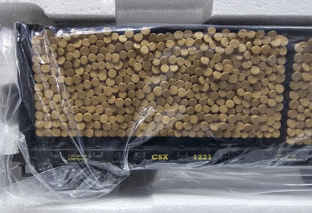 Lot 241: MTH Premier CSX Center I Beam W/ Log Load Car