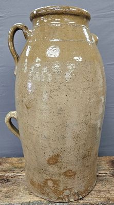 Stunning 6 Gal. Cleburne Co. Decorated Churn. Stunning 6 Gallon Cleburne County Decorated Churn 