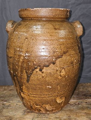 Signed Edgefield, SC, BF Landrum 2gal Jar .. Great Signed Edgefield, South Carolina BF Landrum 