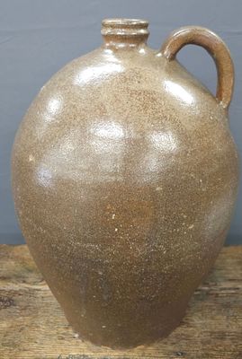 Early Edgefield 3 Gallon Slave Made Jug with great eye appeal and form. Condition: has one 