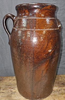 Fine Cleburne Co. Alabama Coggle Wheel Decorated 3 Gallon Churn. Fine Cleburne Co. Alabama 