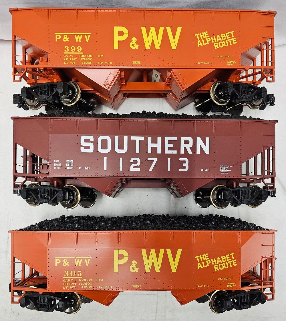 Lot 149: Aristo-Craft Southern & P & WV 2 Bay Coal Hopper