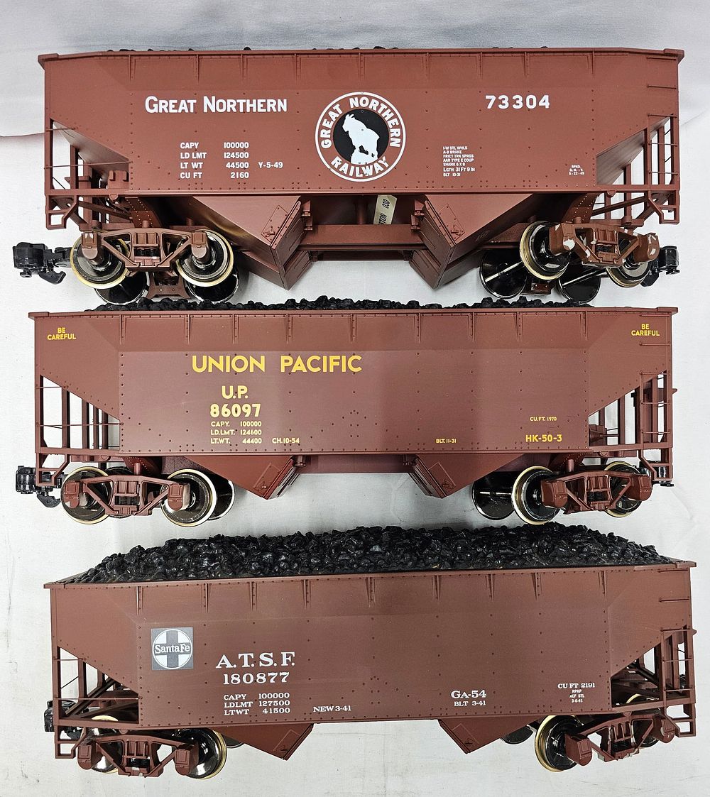 Lot 150: Aristo-Craft G-Scale 2-Bay Coal Hopper W/ Coal