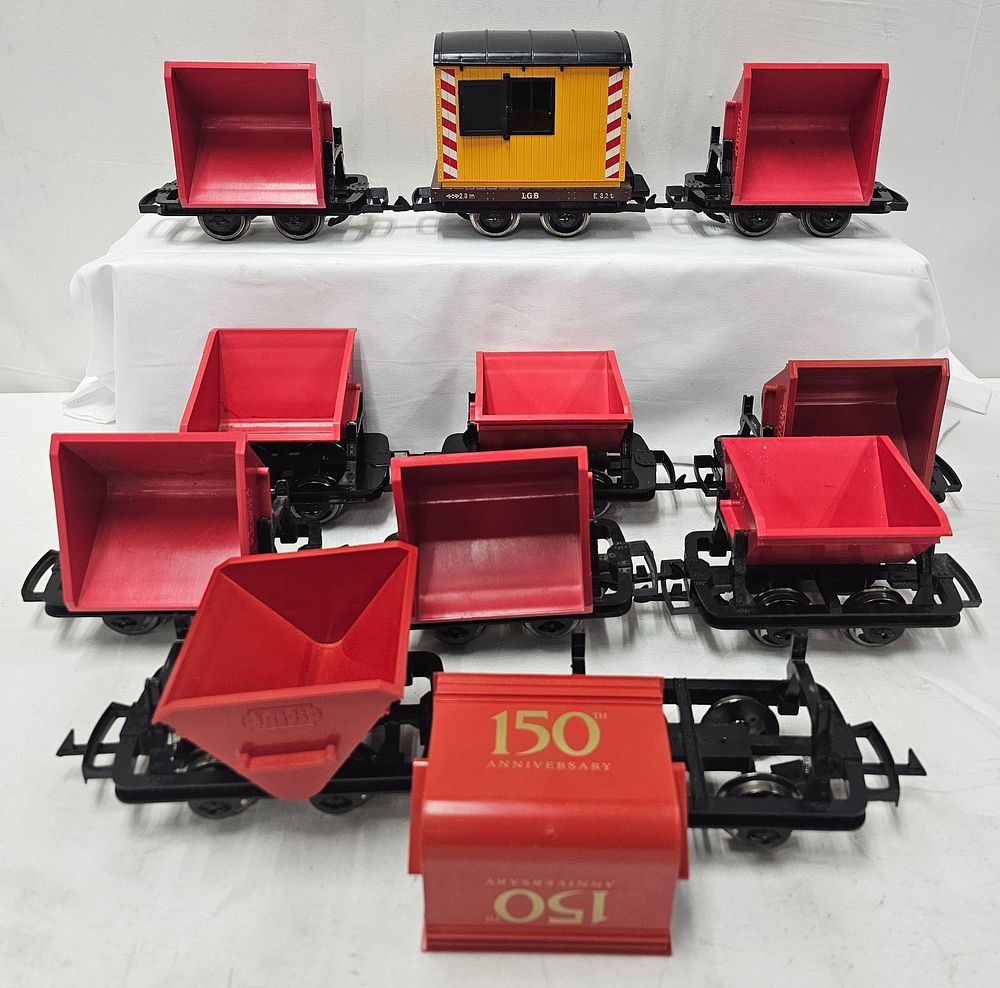 Lot 180: LGB 42430 G-Scale Red Dump Car Lot of 11