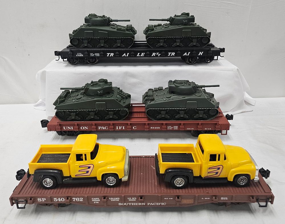 Lot 203: Charles Ro & Aristo-Craft Flat Car Lot W/ Tanks