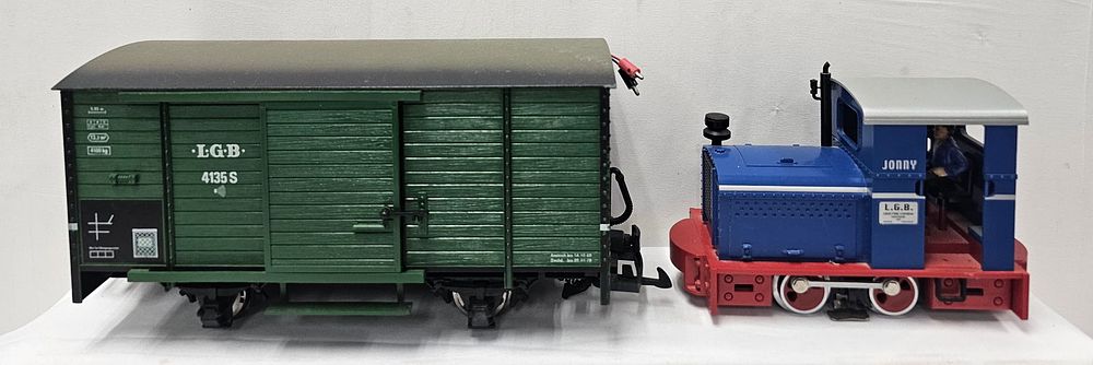 Lot 204: LGB G-Scale Jonny Engine & Sound Boxcar