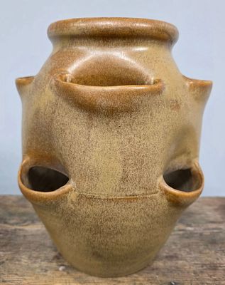 WJ "Bill" Gordy Mountain Gold Strawberry Pot. Signed WJ "Bill" Gordy Mountain Gold Strawberry 