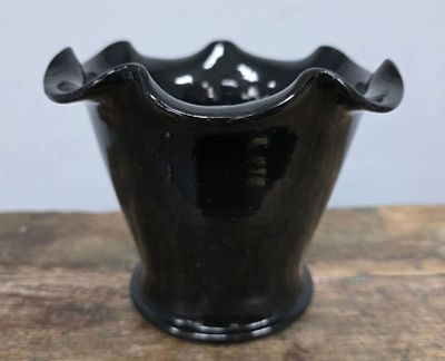 Signed WJ Bill Gordy Charcoal Glazed Candle Holder. Signed WJ " Bill" Gordy Charcoal Glazed 