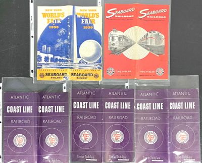 Seaboard RW & ACL Time Tables Lot. Seaboard RW &amp; Atlantic CL Time Tables Lot. Includes 1939 
