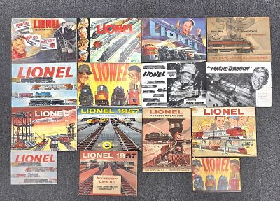 Lionel Postwar Catalogs from1950-1959. Nice selection of Lionel Postwar Catalogs from1950-1959. 