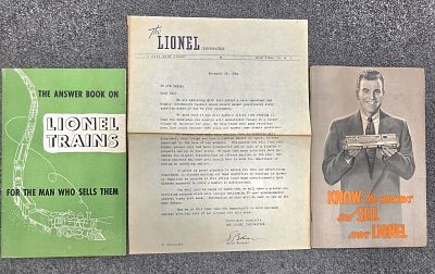 Rare Lionel 'Know The Awnser & Sell More Lionel. 1. Circa 1951 "The Awnser Book on Lionel Trains 
