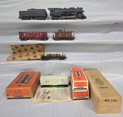 Lionel Postwar Factory Train Set, collector grade condition all have boxes. B-3, C-8.5+. Also 