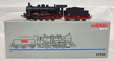 Marklin Digital HO BR55 #37550 Steam Locomotive, Tested and working. Original box.