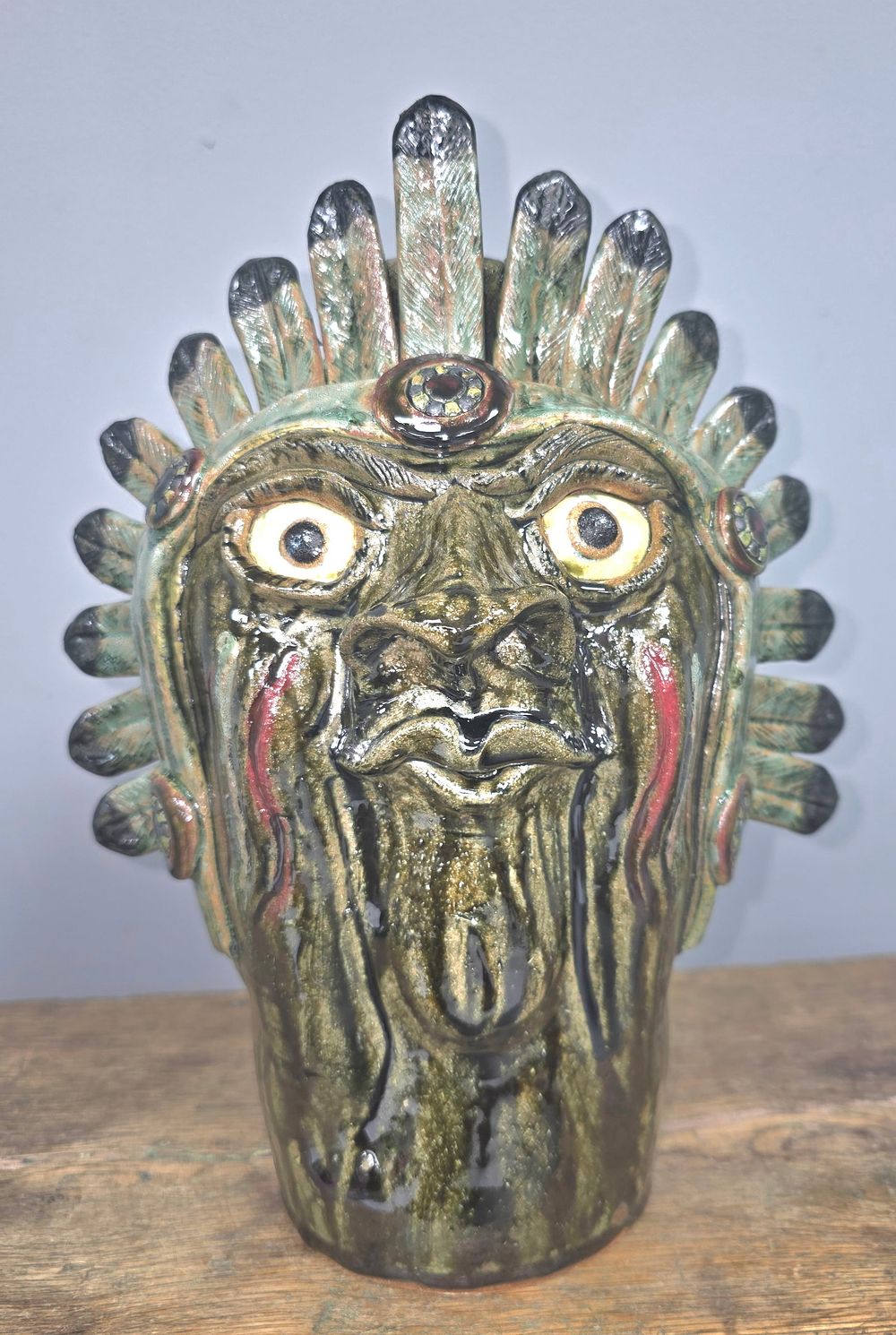 Lot 15A: 2024 Steve Turpin Indian Chief Face Jug