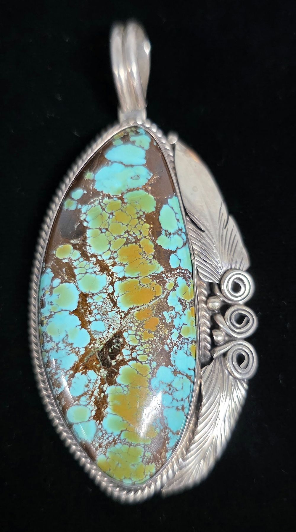 Lot 27: Signed Justin Morris Navajo Silver Pendant