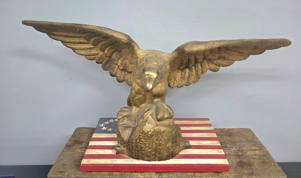 Lot 46A: Large 19th Century Gilt Bronze Figure of an Eagle