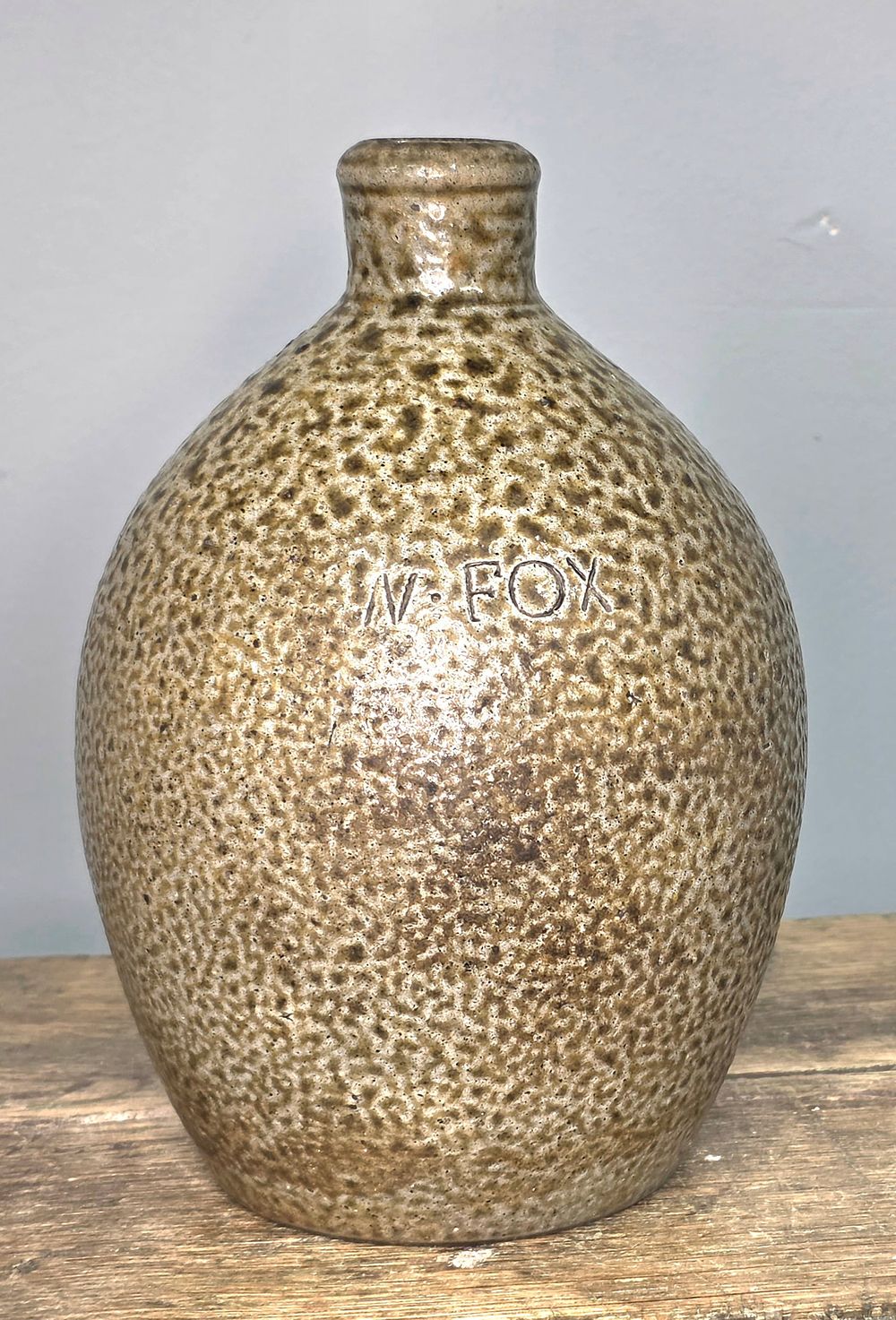 Lot 61A: Rare Signed N. Fox North Carolina Quart Jug