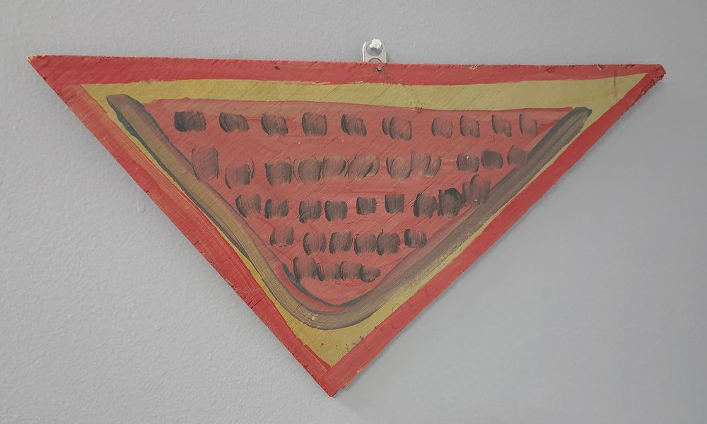 Lot 73: Mose T Folk Art Painted Sliced Watermelon