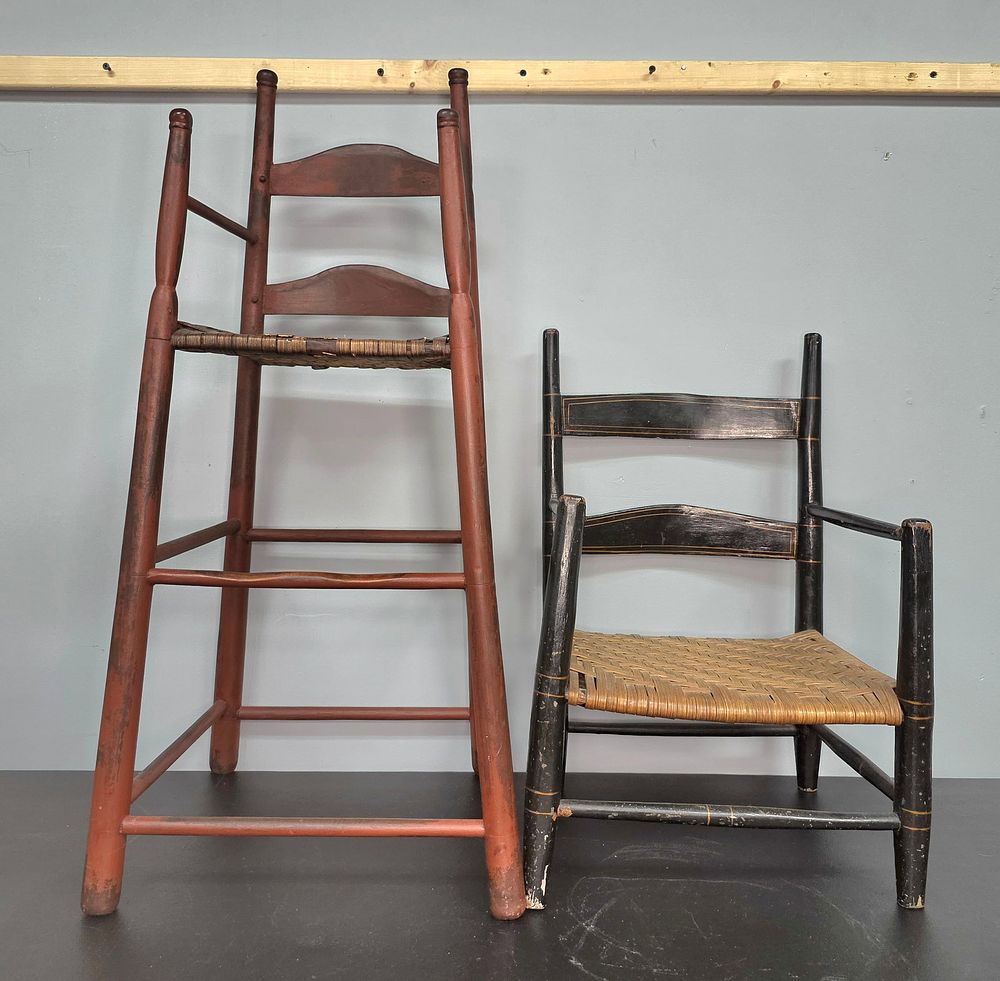 Lot 88: Fine Early Child High Chair & Small Chair Lot