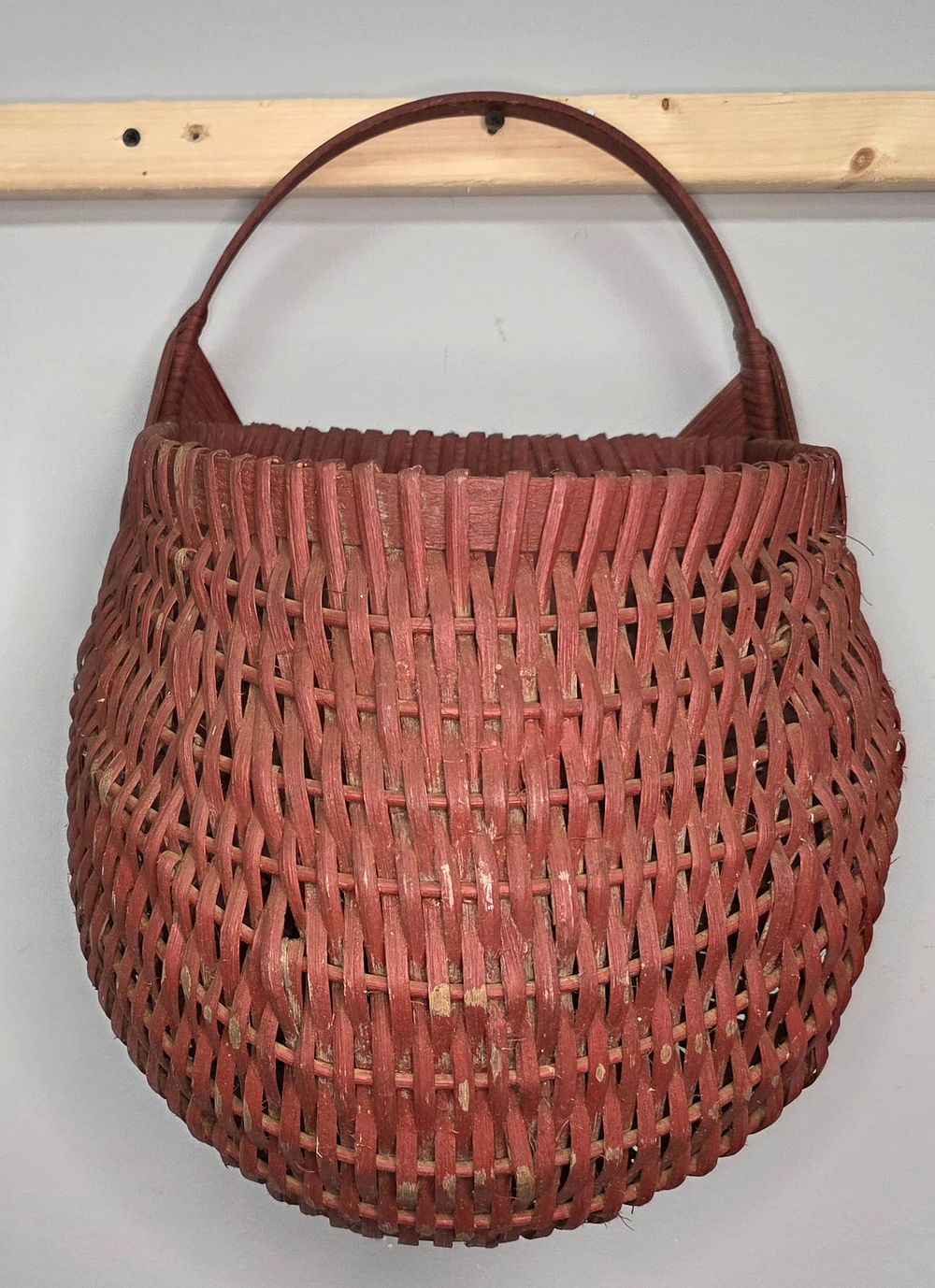 Lot 89: Mid-Atlantic Red Paint Rib Type Splint Wall Basket
