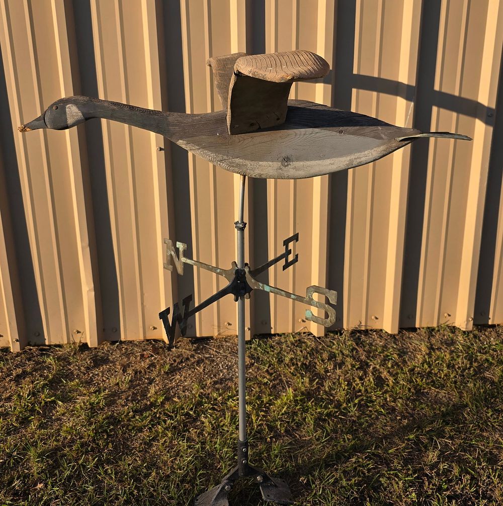Lot 91A: Early Wood Goose Weathervane