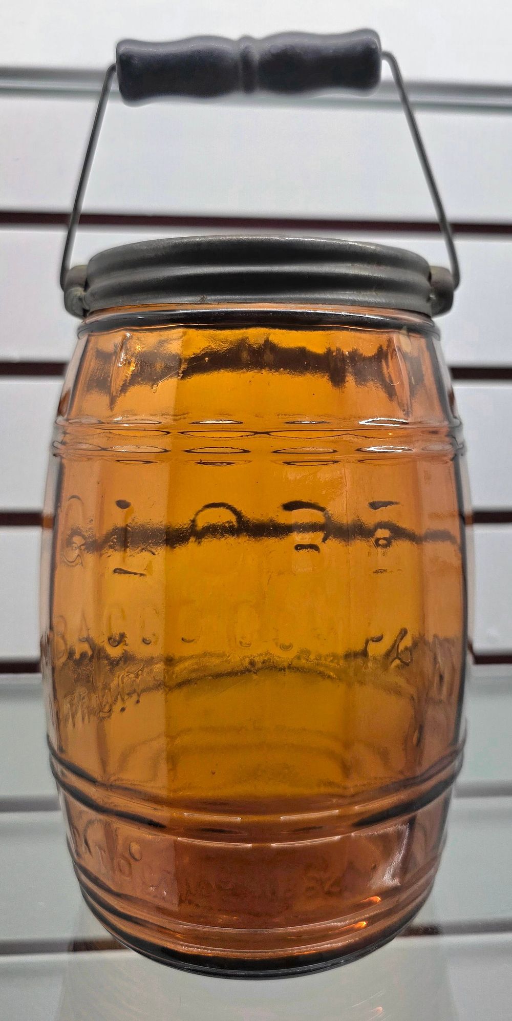 Lot 114: Globe (Amber Color) Tobacco Jar W/ Lid