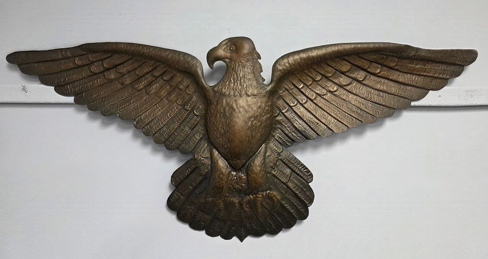 Lot 124: Wall Hanging Brass Formed Federal Eagle 1900s