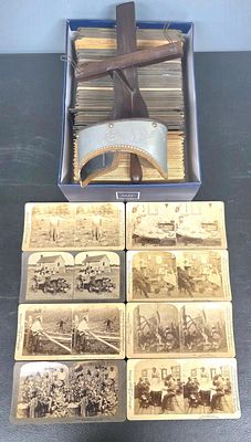 Monarch Stereoscope Viewer With Cards. Antique Monarch Stereoscope Viewer With Cards in very 
