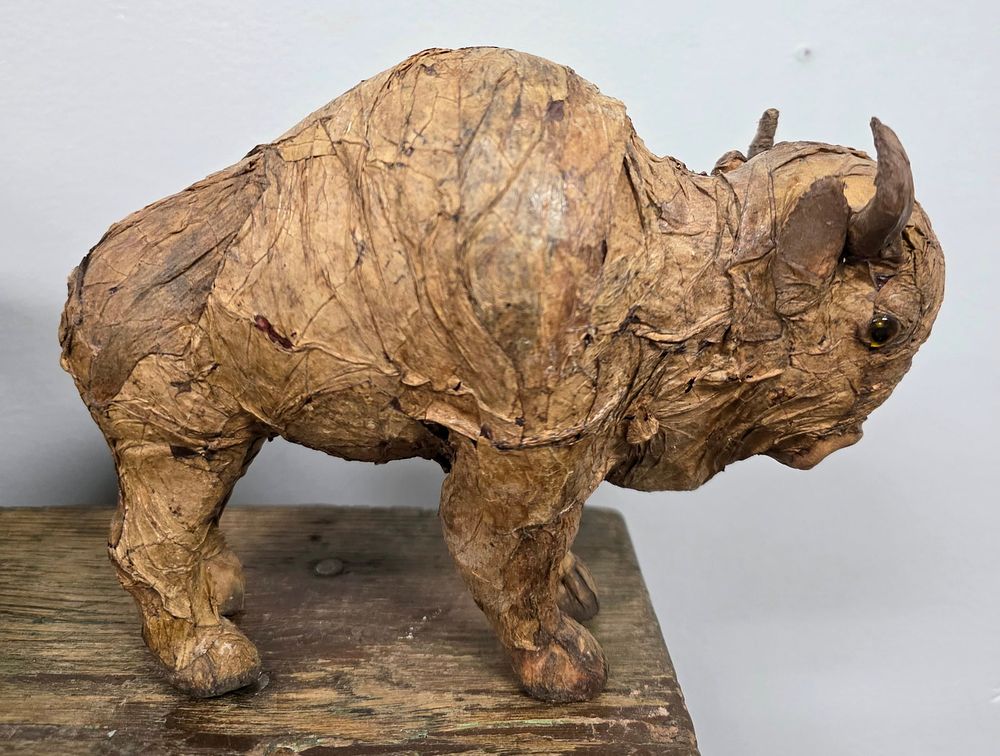 Lot 42A: Native American-Made Bison Figural Made of Tobacco Leafs