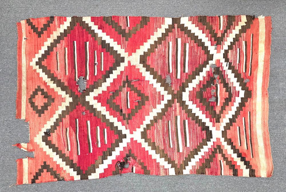 Lot 9B: 1890s Navajo Transitional Wool Rug/Blanket