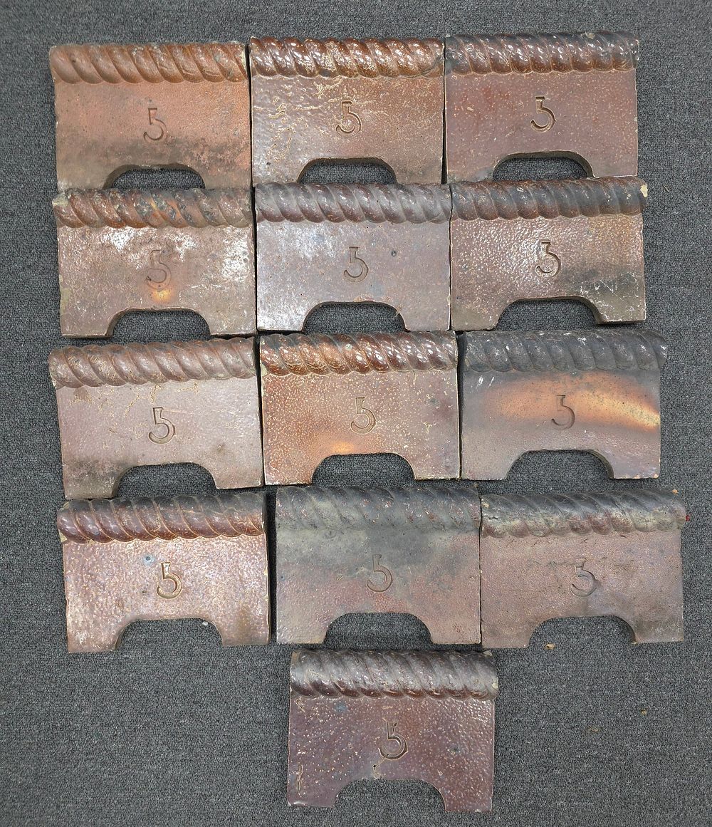 Lot 140A: Stephens Pottery Floral Tiles- Grave Marker Lot of 13